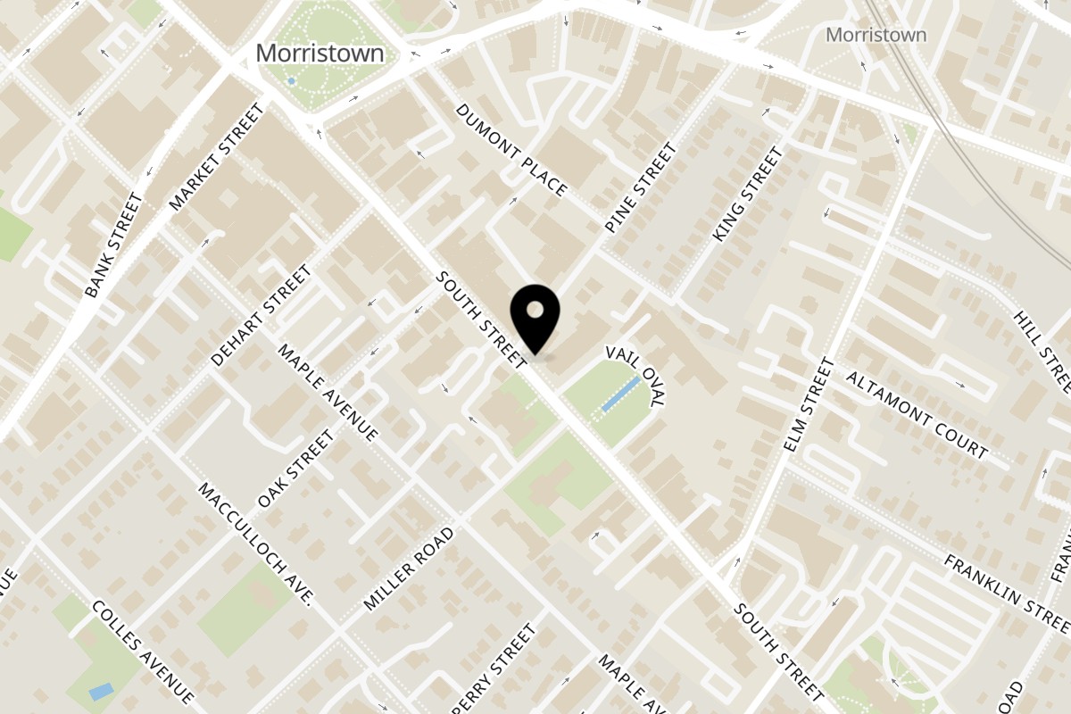 Map showing the location of Cotto on 90 South St in Morristown